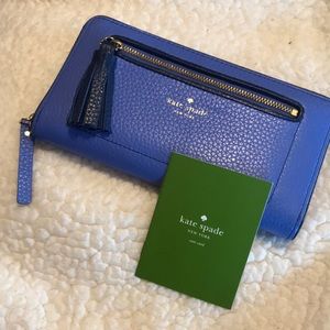 Kate Spade Purple Wallet 100% Cow Leather Exterior